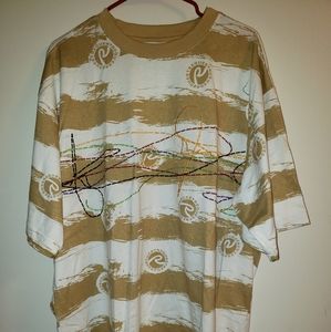 REQUEST STRIPPED TAN SHIRT